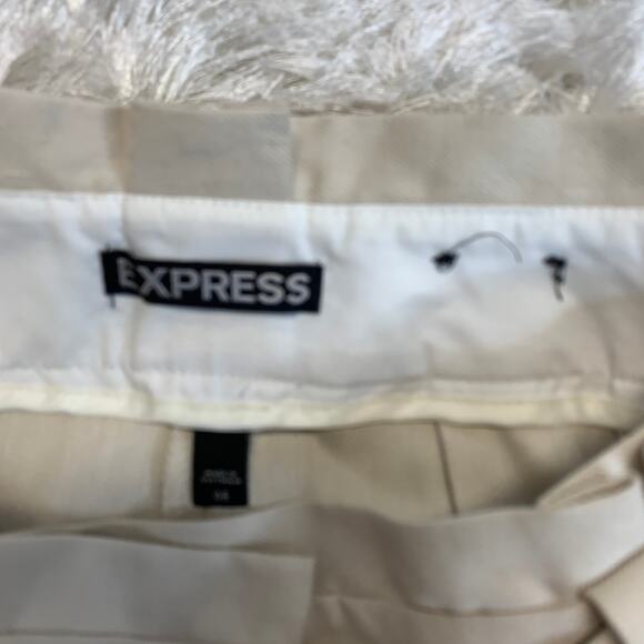 Express Cream Tan Paperbag Waist Pants Sz 0R - Picture 4 of 7